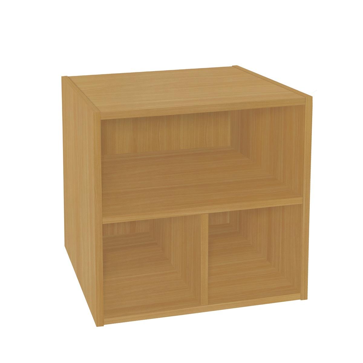 Cube de rangement 3 niches - 36 x 29,5 x H 36 cm - Beige