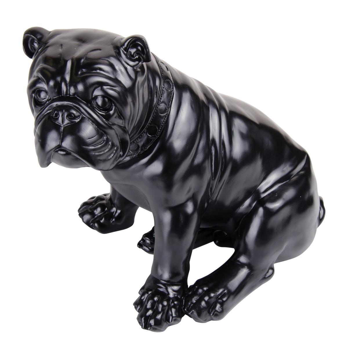 Statuette bulldog - 28 x H 25 cm - Noir
