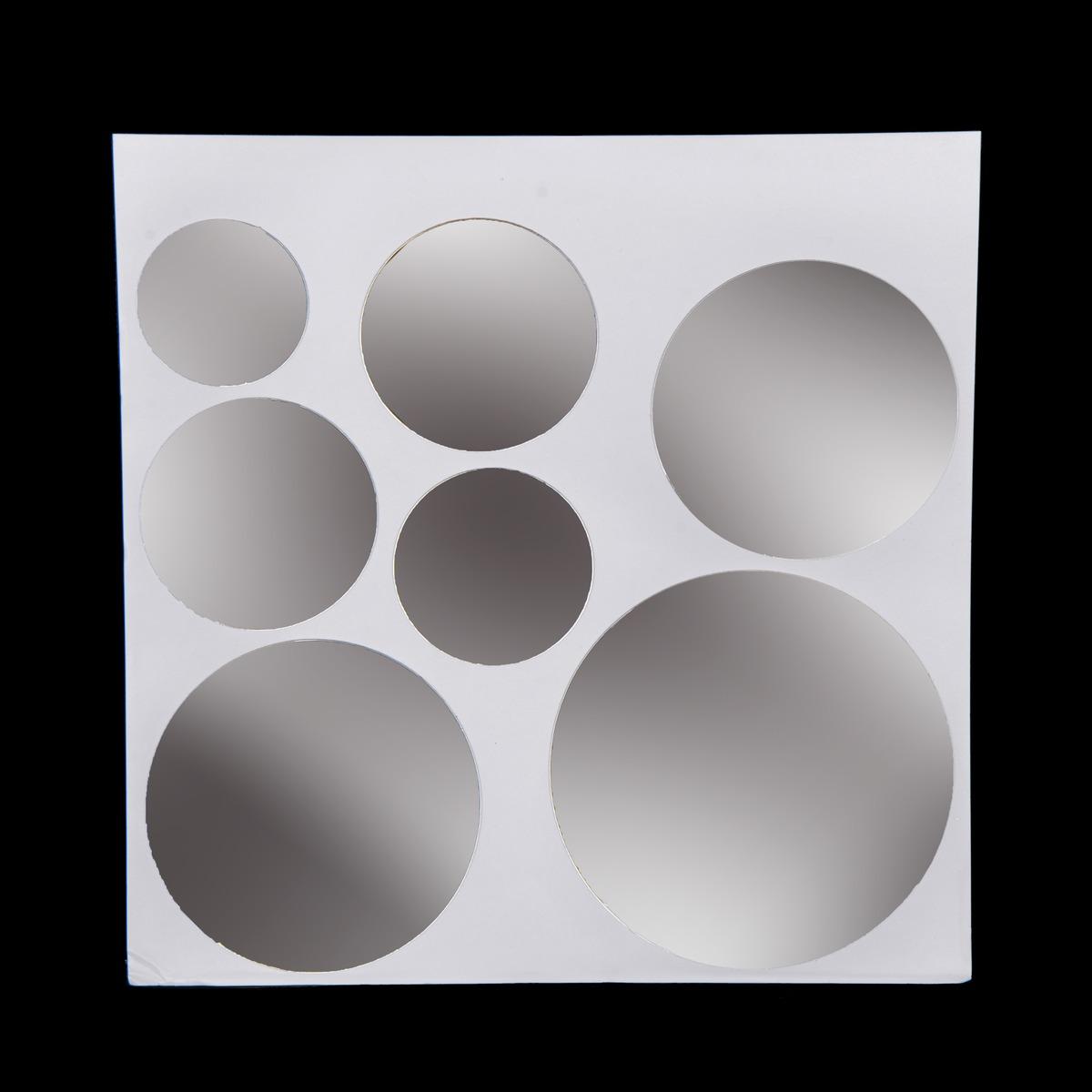 Stickers miroir modèle sphère - 25 x 25 cm - Gris