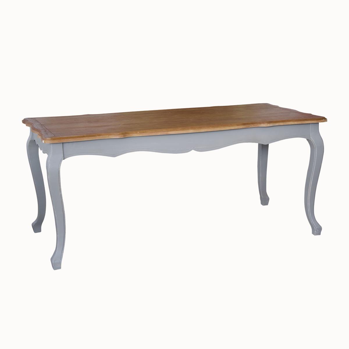 Table rectangulaire style Louis XVI - 180 x 90 x H 78 cm - Marron, gris