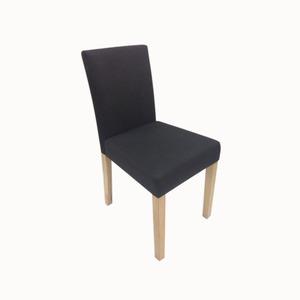Chaise à housser - 56 x 42 x H 85 cm - Blanc, marron