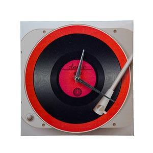 Horloge toile imprimée en forme de disque - 28 x 28 cm - Différents coloris