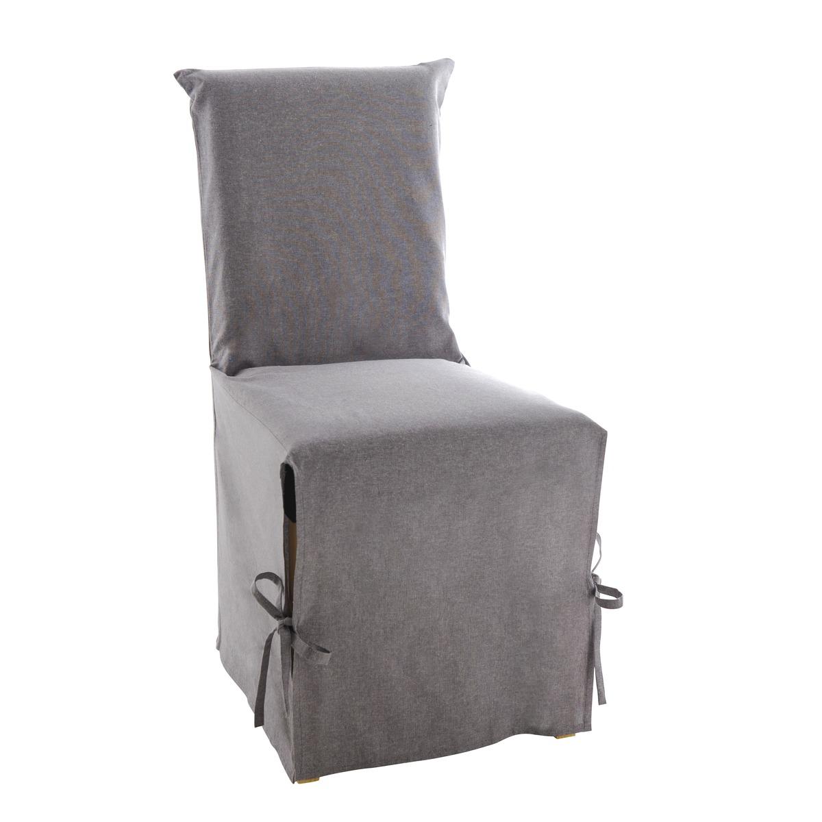 Housse de chaise à rabat effet lin - 45 x 50 cm - gris rosé