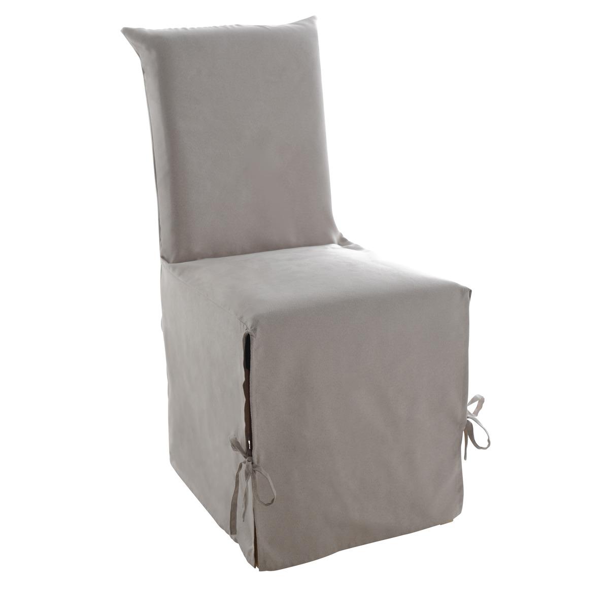 Housse de chaise à rabat effet suédine - 45 x 50 cm - Beige