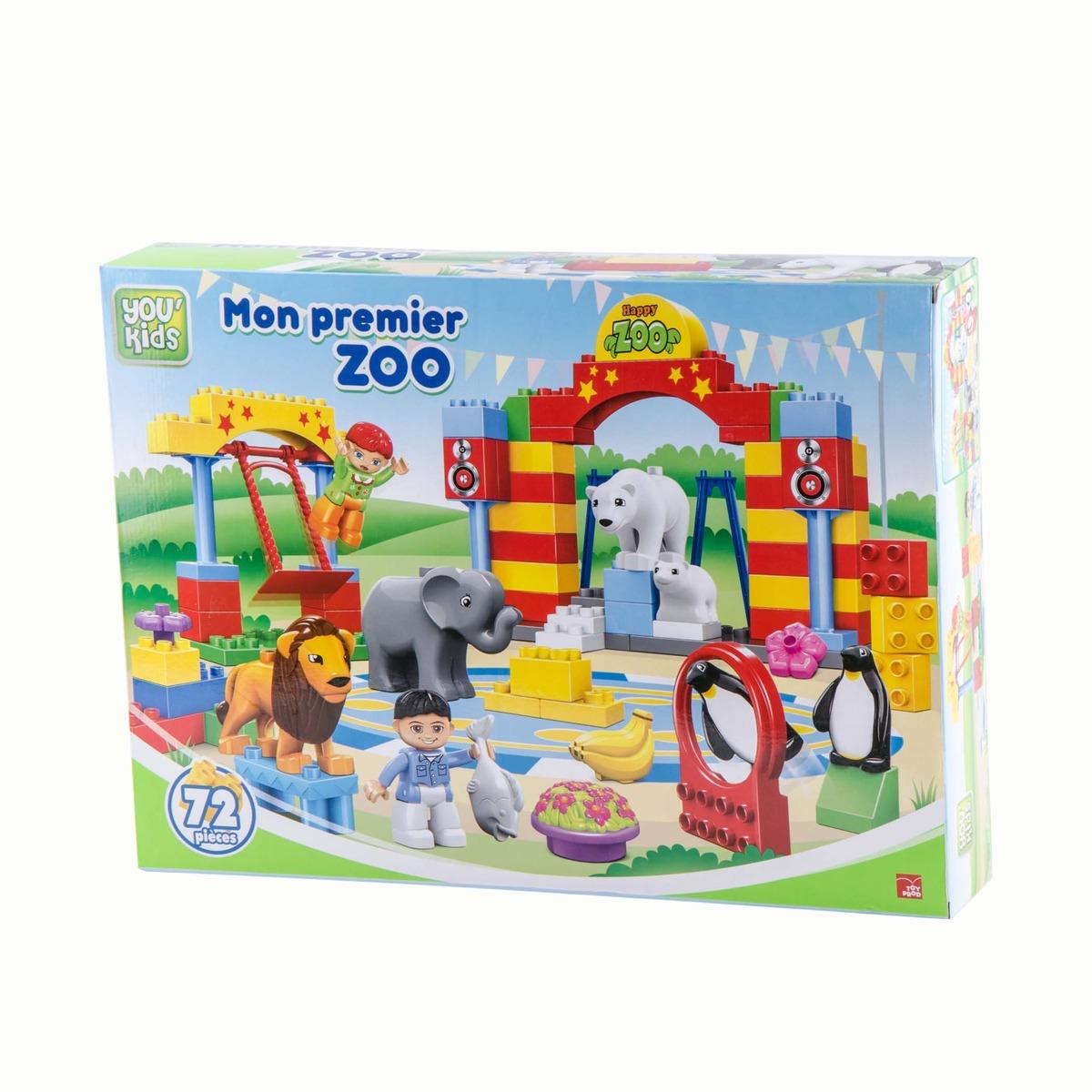 Blocs de construction zoo - 48 x 35 x H 35 cm - Multicolore