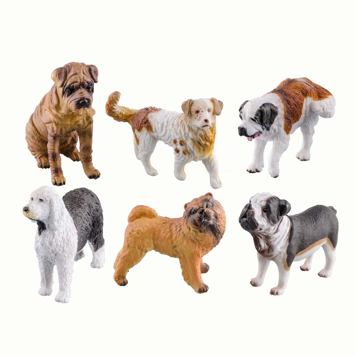Lot de 6 figurines de chiens - Différents modèles
