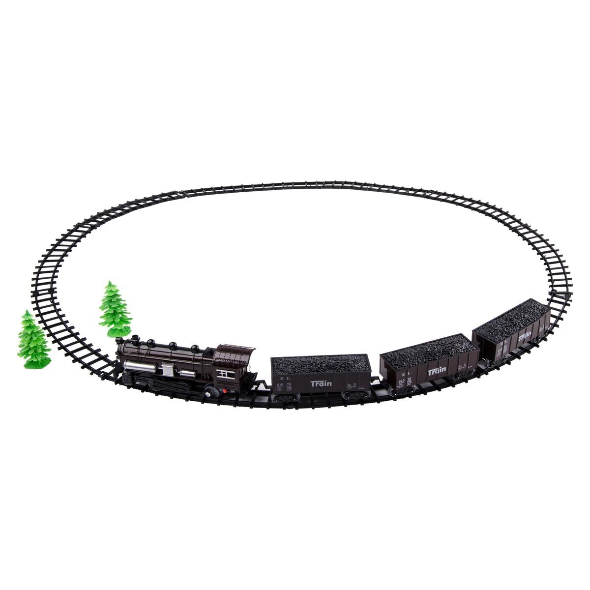 Circuit + train électrique - 54 x 30 x 6 cm - Noir