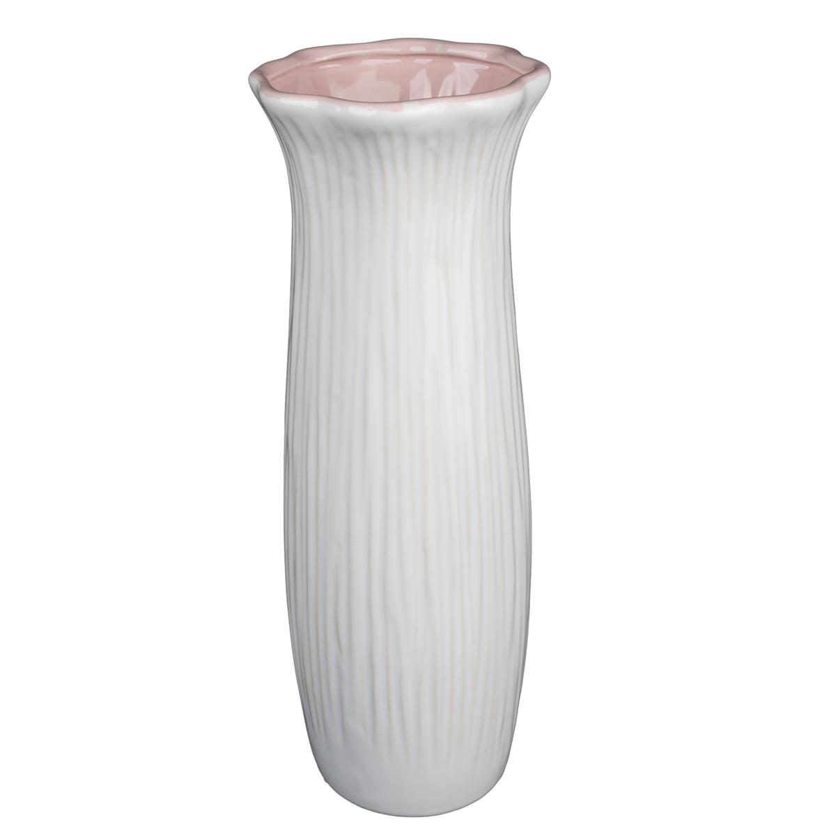 Vase charme - Diamètre 12 cm x H 33,5 cm - Vieux Rose