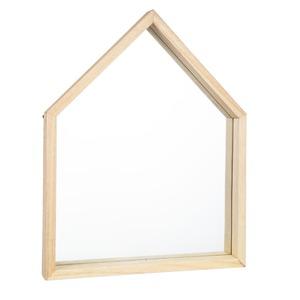 Miroir en forme de maison - 35 x H 45 cm - Marron