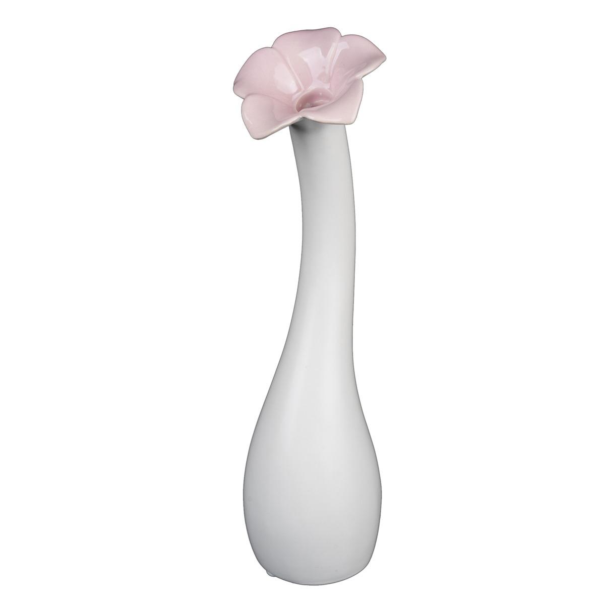 Vase en forme de fleur - Diamètre 7,5 x H 28 cm - Différents coloris