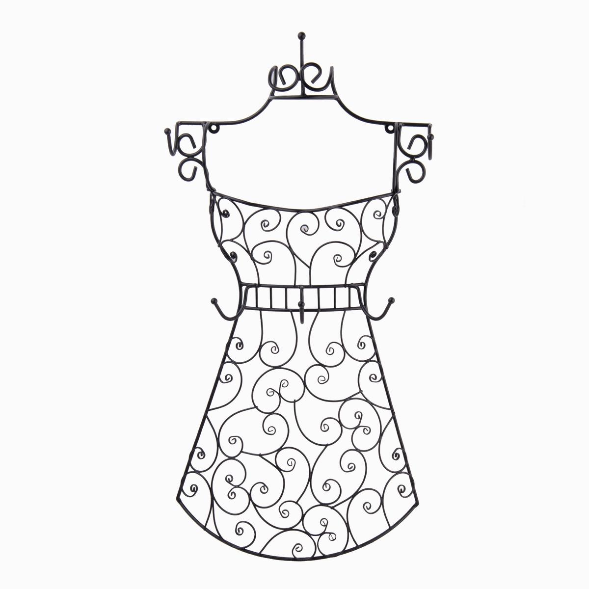 Porte-accessoires en forme de robe - 30 x 9 x H 63 cm - Noir
