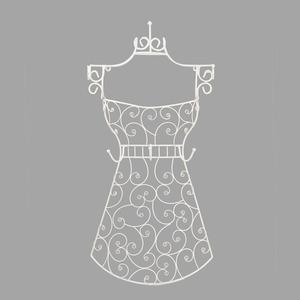Porte-accessoires en forme de robe - 30 x 9 x H 63 cm - Blanc