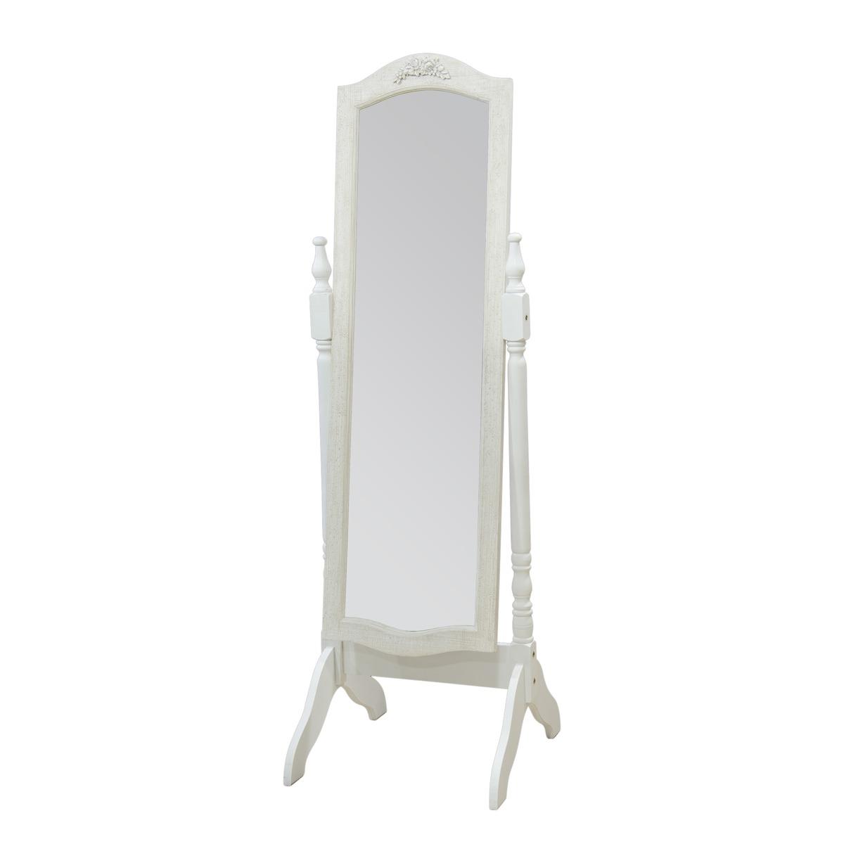 Miroir psyché sur pieds - 50 x 51 x H 157 cm - Blanc