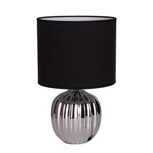 Lampe design pied boule chromé - 22 x H 36 cm - Noir, Gris