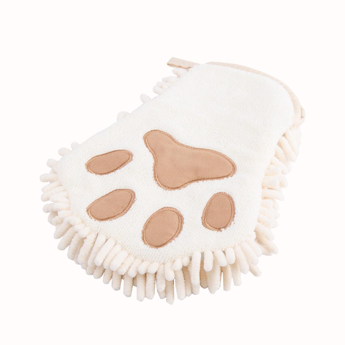 Gant de nettoyage pour chien - 25 x 19 cm - Beige