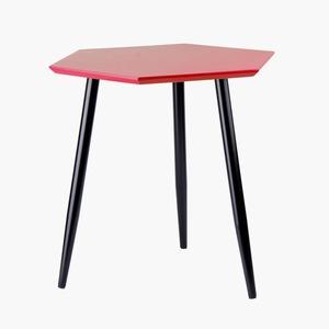 Table basse hexagonale - 40 x 46 x H 44 cm - Rouge