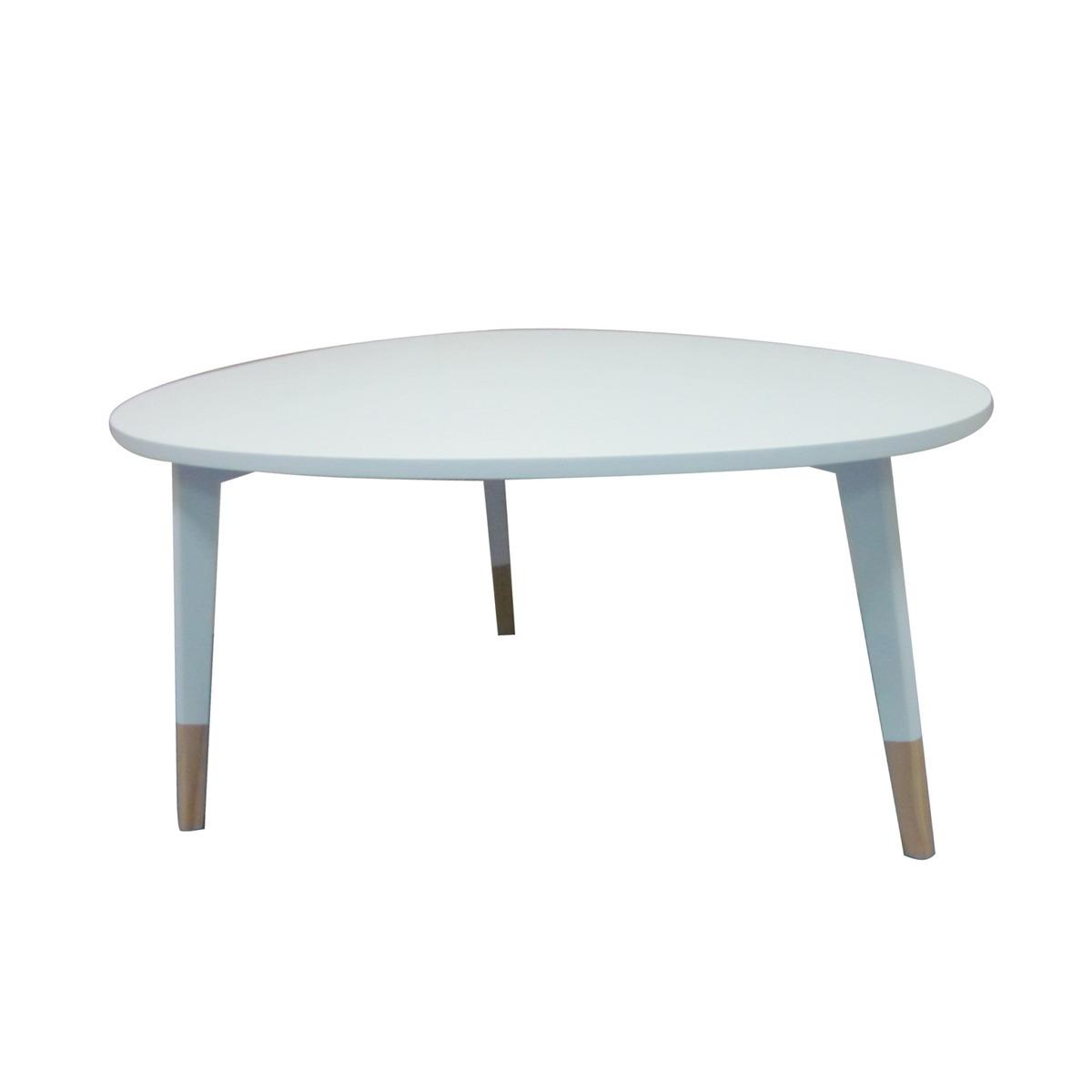 Table basse ovale - 80 x 60 x H 42 cm - Blanc