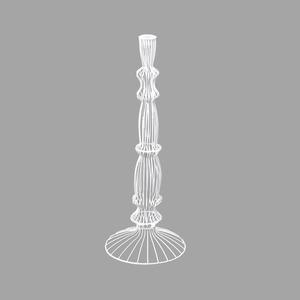 Chandelier filaire - Diamètre 13,5 x H 36 cm - Blanc