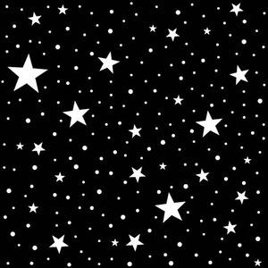 Lot de 20 serviettes imprimées étoiles - 40 x 40 cm - Noir