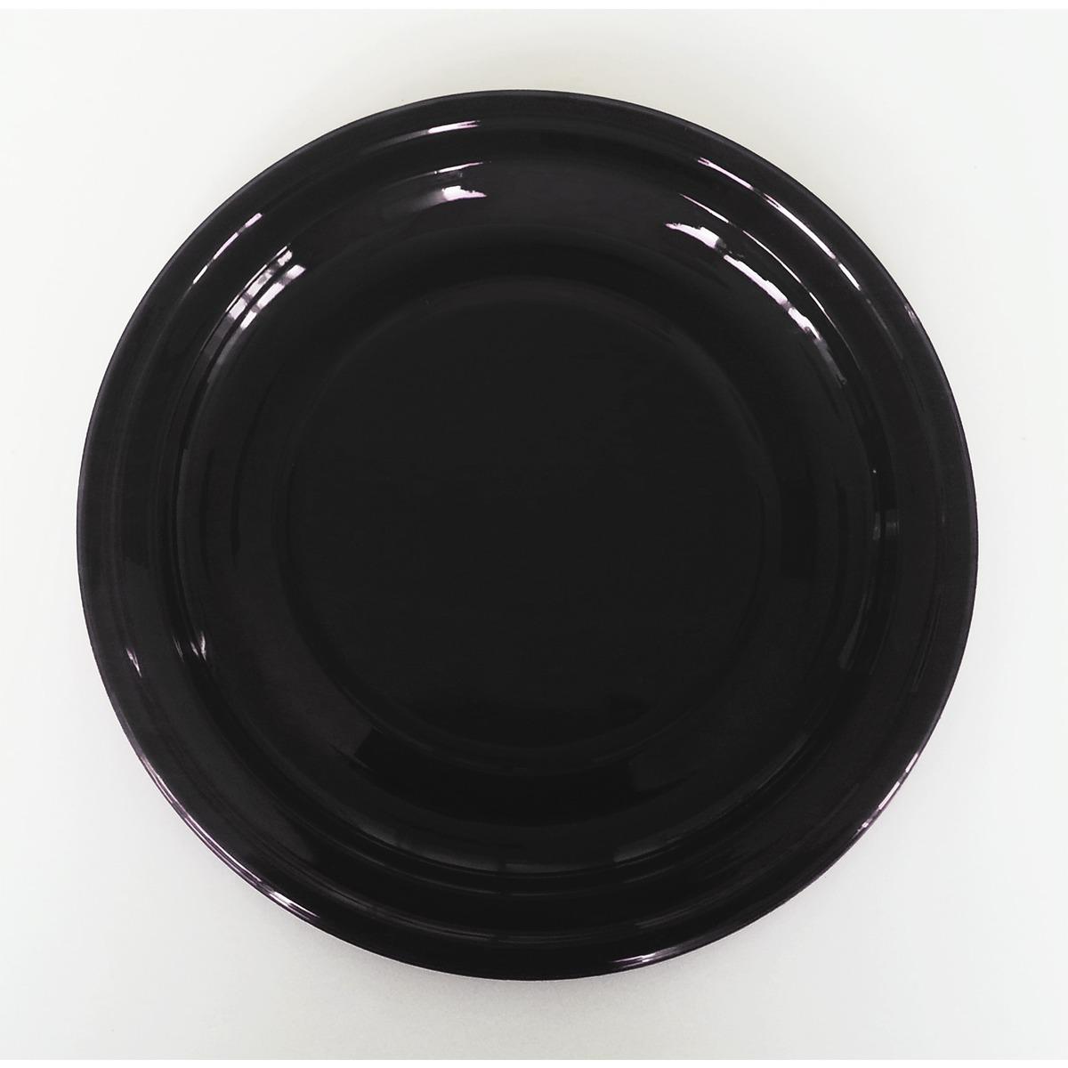 Assiette en plastique ronde - Diamètre 26 cm - Noir