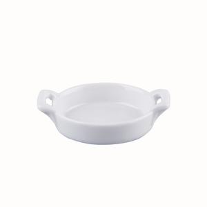 Plat à œufs en porcelaine - Diamètre 6,5 x H 2 cm - Blanc