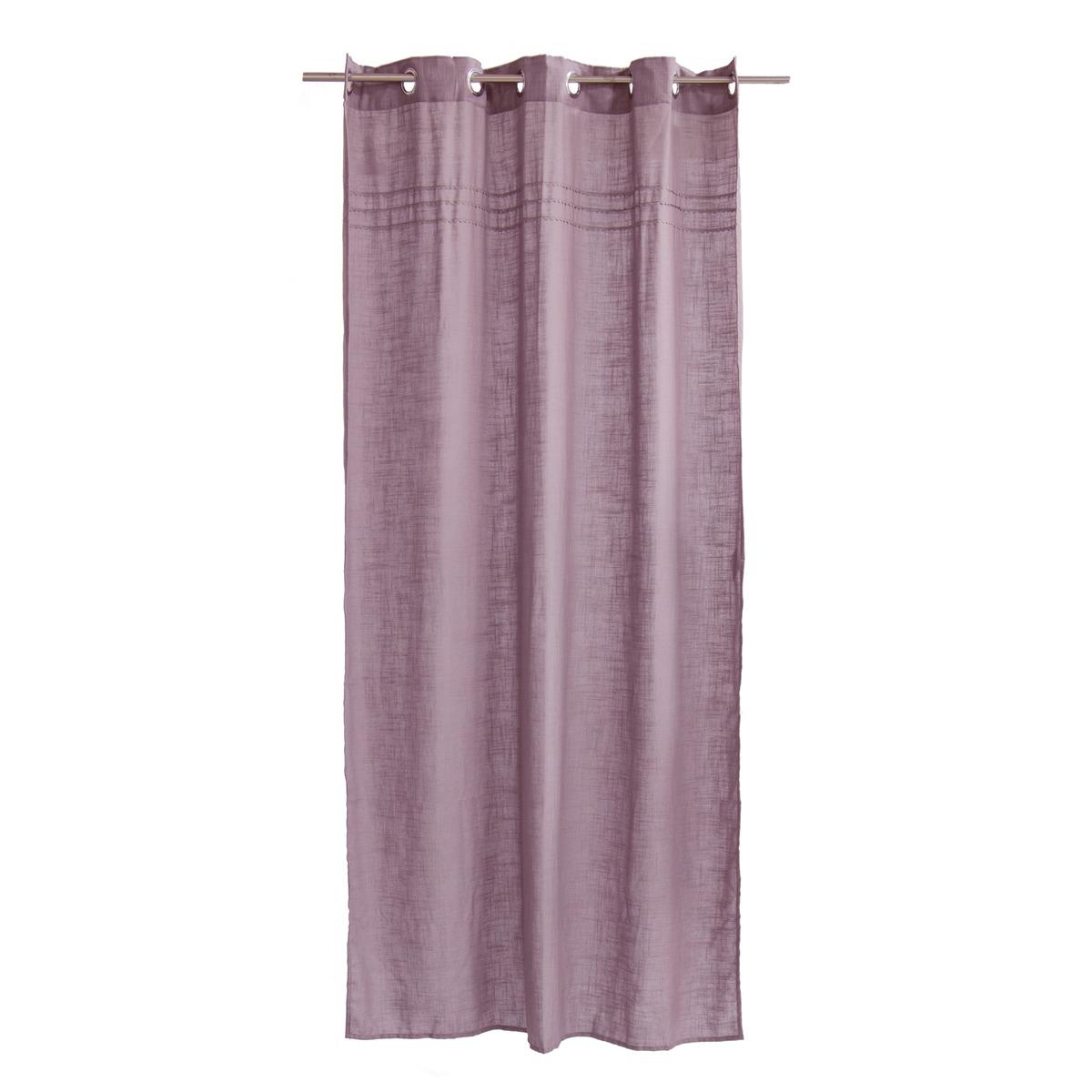 Rideau à œillets boudoir avec dentelle - 135 x 240 cm - Violet