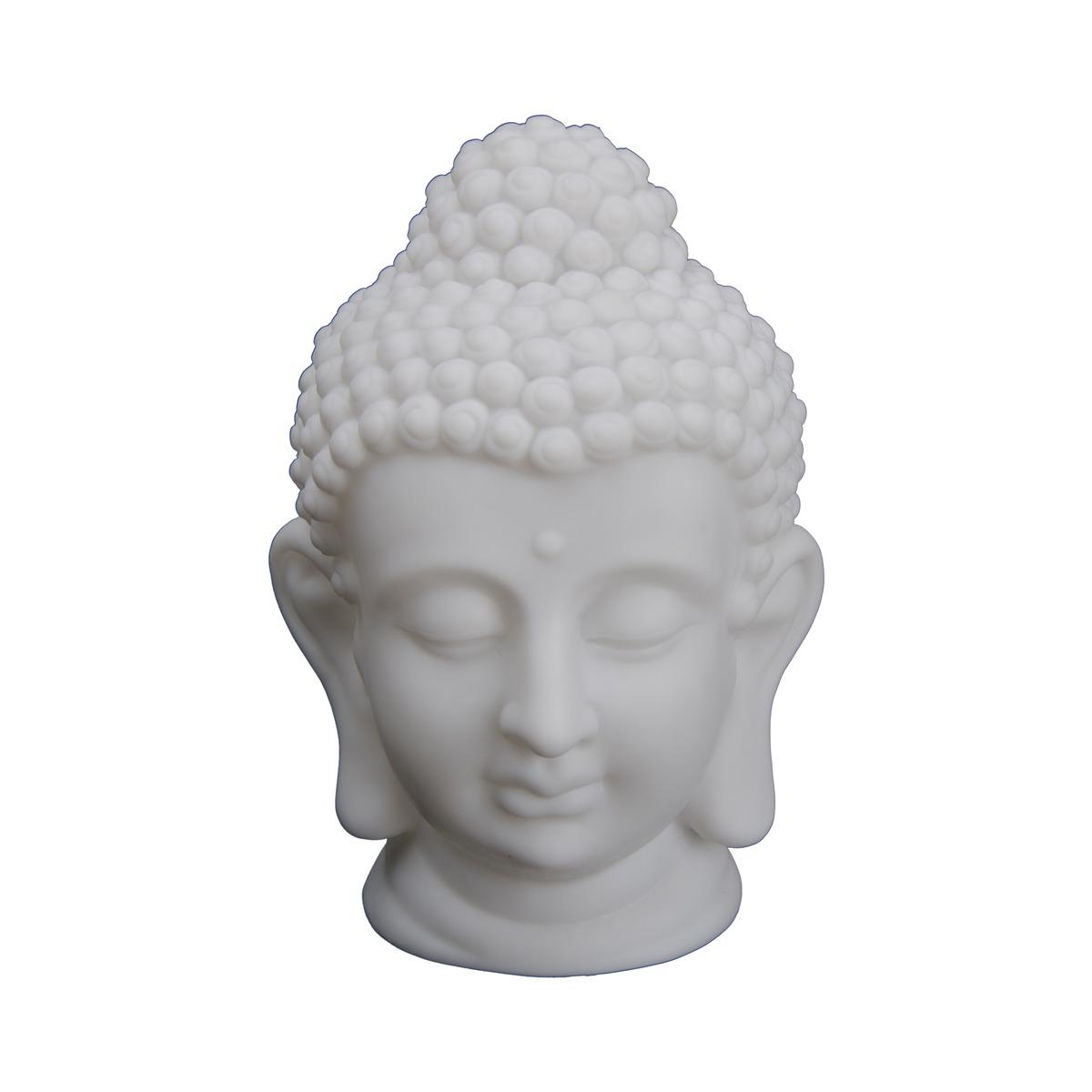 Tête de bouddha led - 12,5 x 11 x 19 cm - Blanc