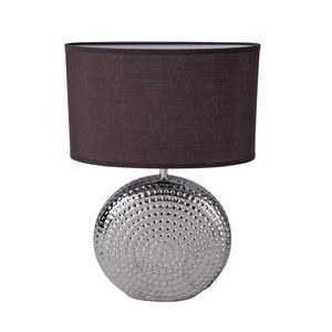 Lampe pied chromé au décor géométrique - 28,5 x 16,5 x H 40 cm - Noir, Gris