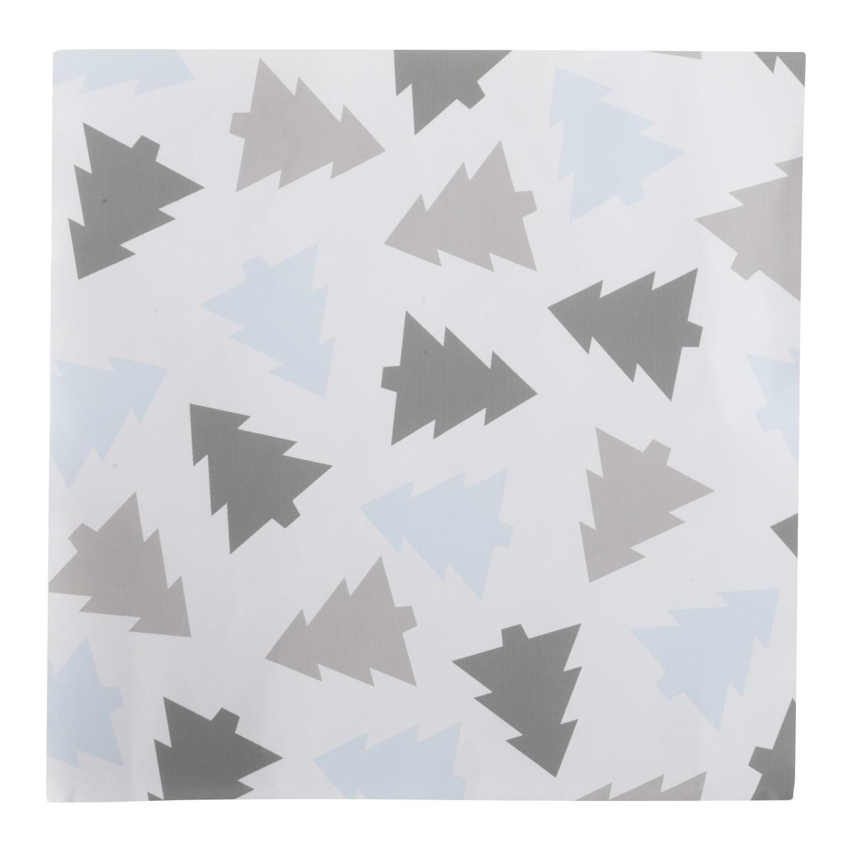 Lot de 20 serviettes en papier motif sapin - 33 x 33 cm - Blanc, Gris