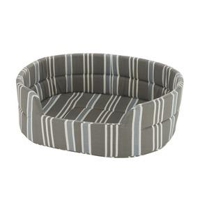 Panier pour animal modèle rayures - 56 x 46 x 17 cm - Gris