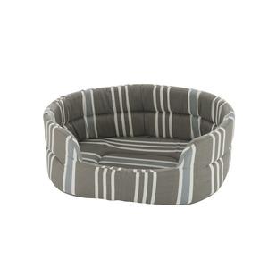 Panier pour animal modèle rayures - 39 x 29 x 13 cm - Gris