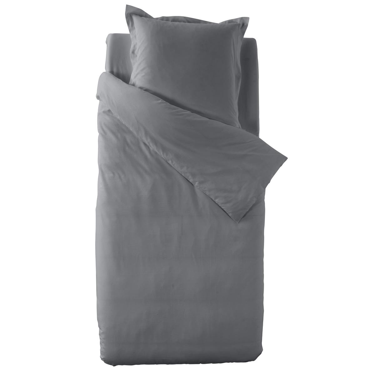 Housse de couette 100% coton 57 fils 140 x 200 cm - Gris anthracite