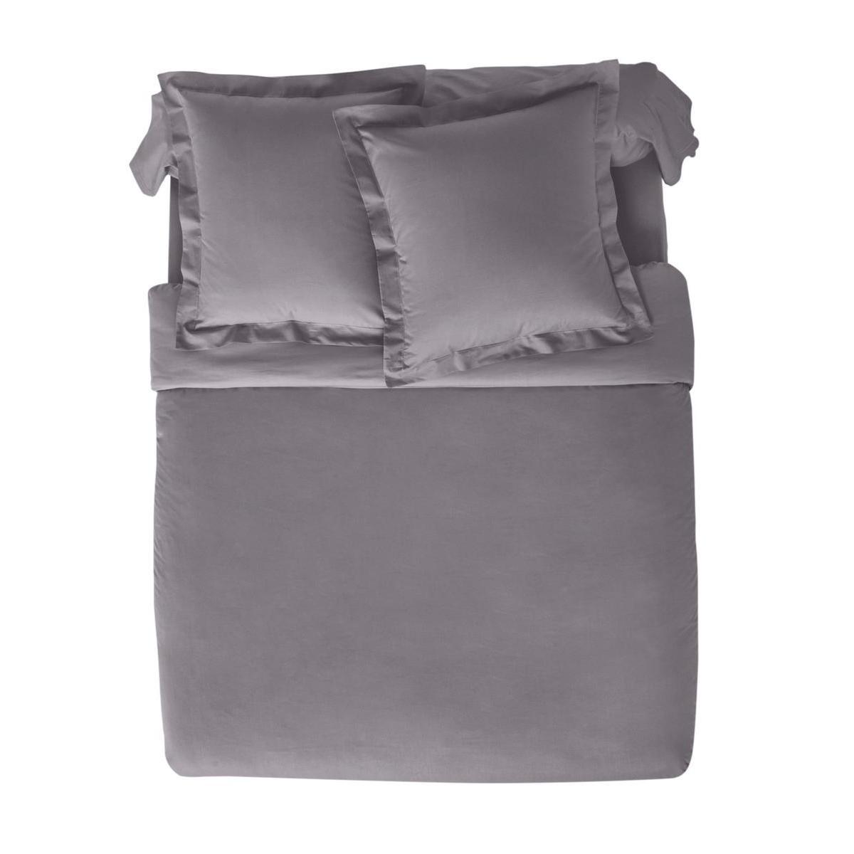 Housse de couette 100% coton 57 fils 240 x 220 cm - gris anthracite