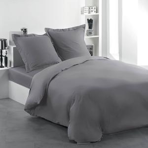 Drap plat 100% coton 57 fils 180 x 290 cm - Gris anthracite