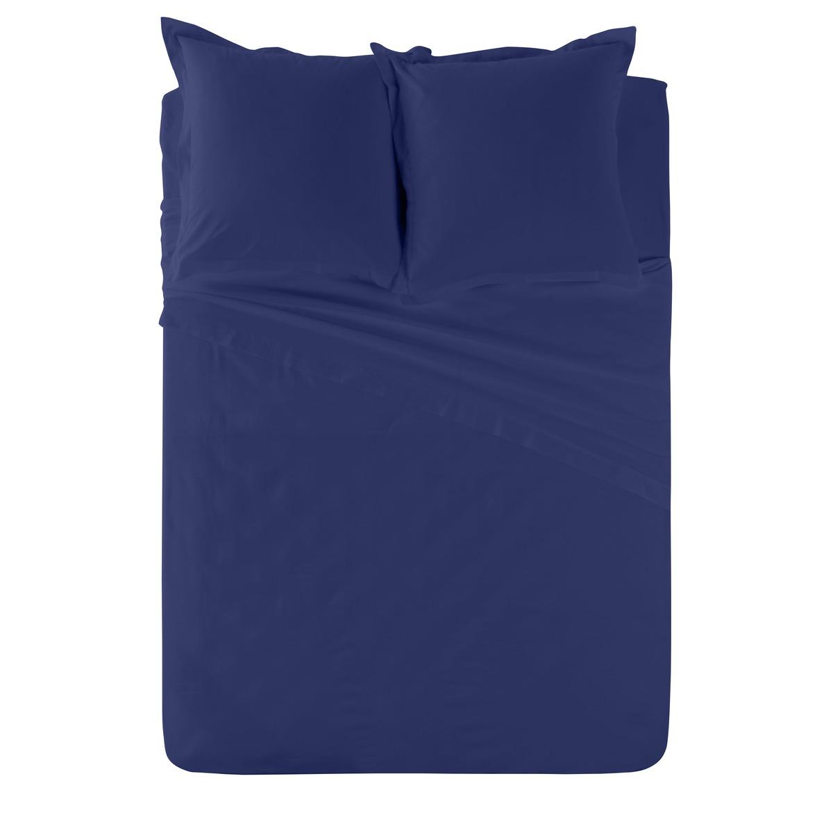 Housse de couette 100% coton 57 fils 240 x 220 cm - bleu marine