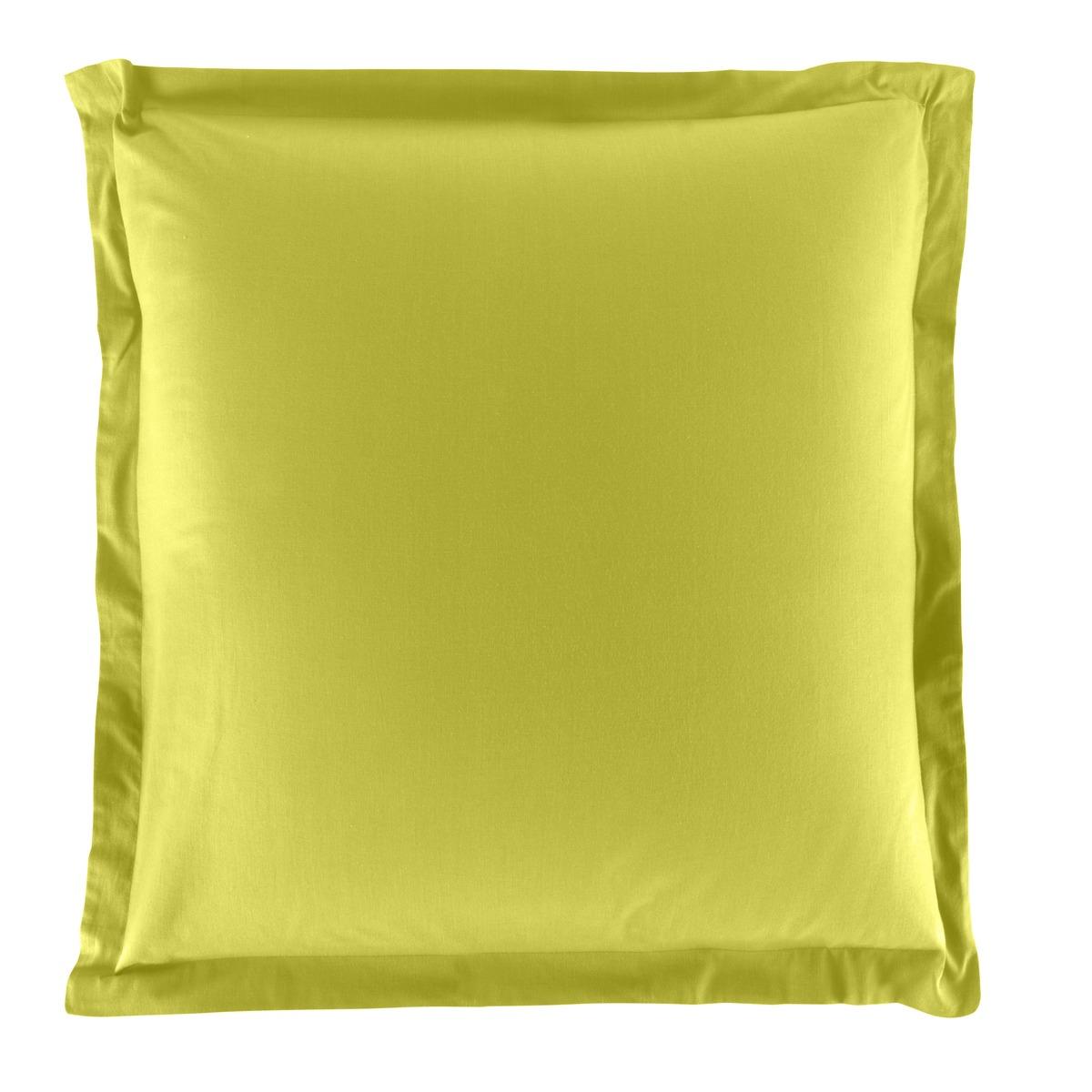 Taie d'oreiller volant plat 100% coton 57 fils 63 x 63 cm - vert anis