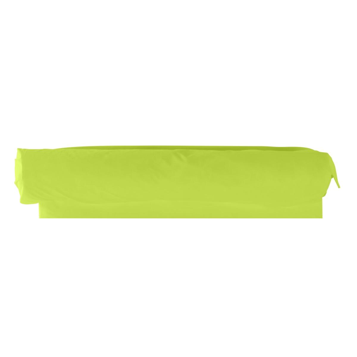 Taie de traversin volant plat 100% coton 57 fils 45 x 185 cm - vert anis