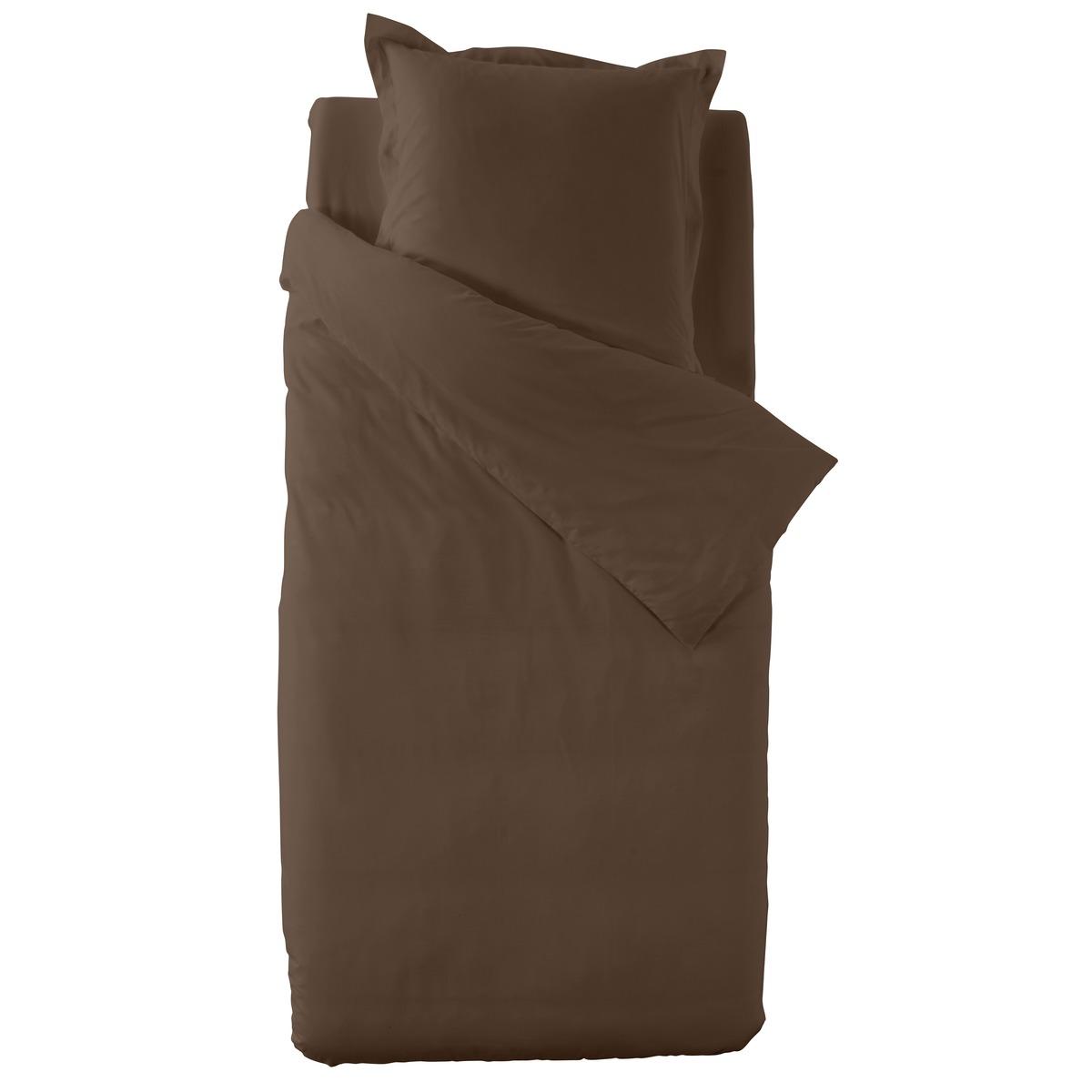 Housse de couette 100% coton 57 fils 140 x 200 cm - marron chocolat