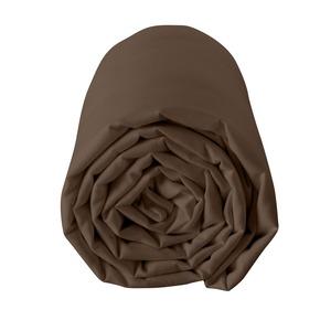 Drap housse 100% coton 57 fils 90 x 190 cm - bonnet 25 cm - marron chocolat