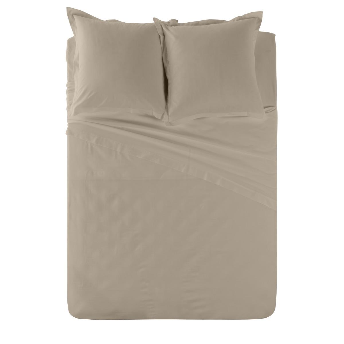 Drap plat 100% coton 57 fils 240 x 300 cm - beige