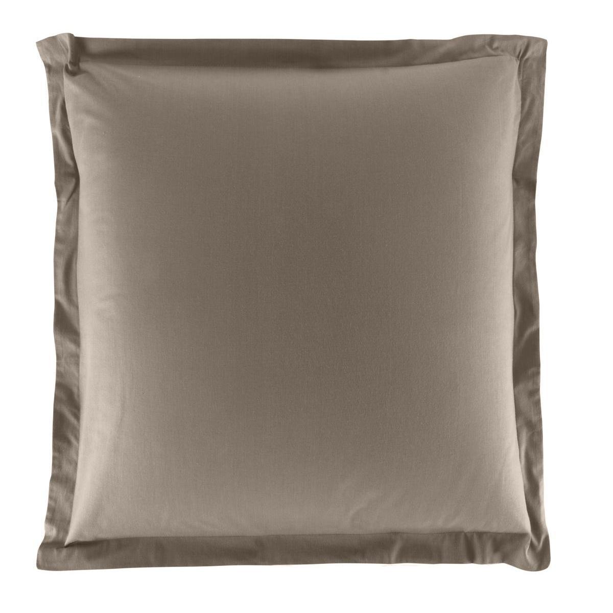 Taie d'oreiller 100 % coton - 63 x 63 cm - Marron taupe