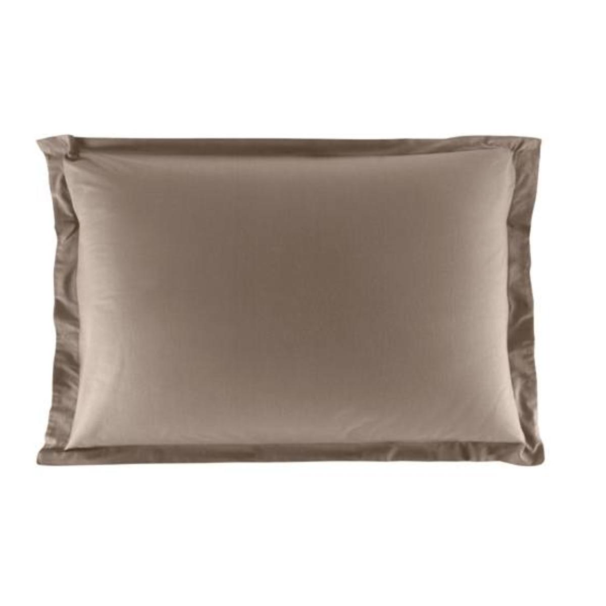 Taie d'oreiller volant plat 100% coton 57 fils 50 x 70 cm - beige