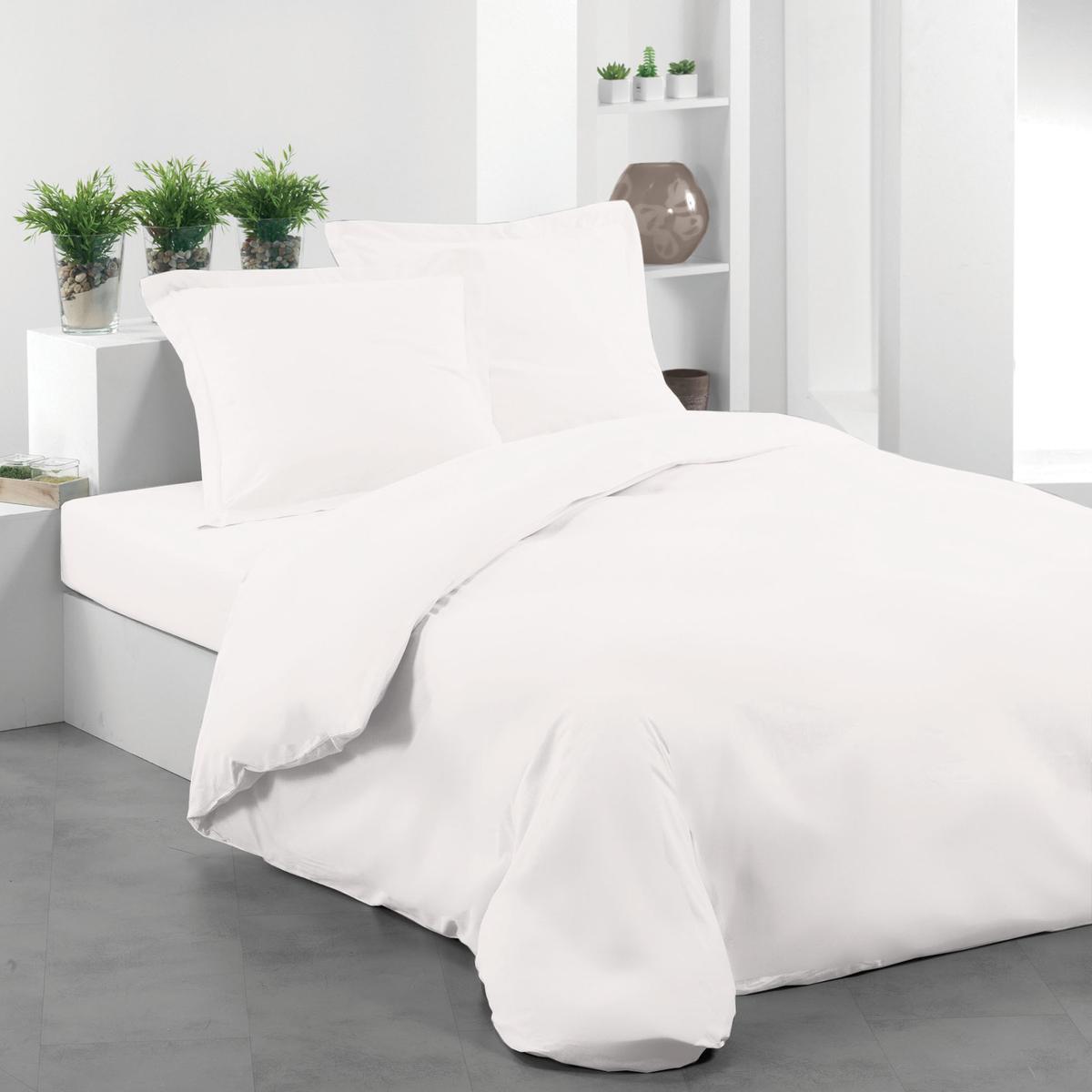 Housse de couette 100% coton 57 fils 240 x 220 cm - blanc