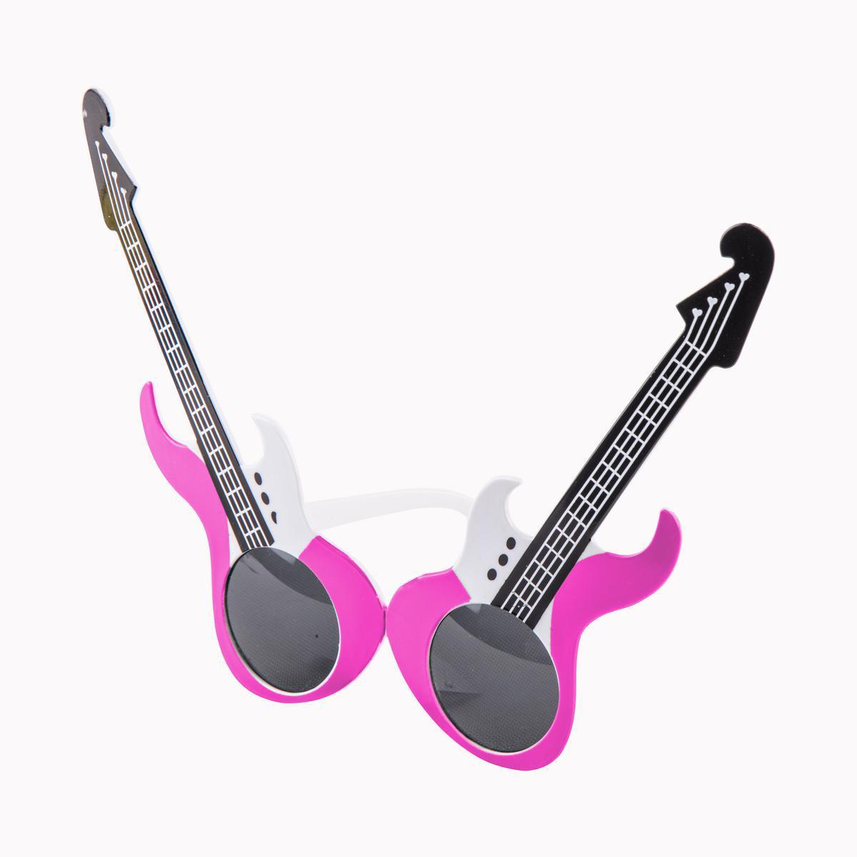 Lunettes guitare rock - Plastique - 25,8 x 18,2 x 13,4 cm - Différents coloris