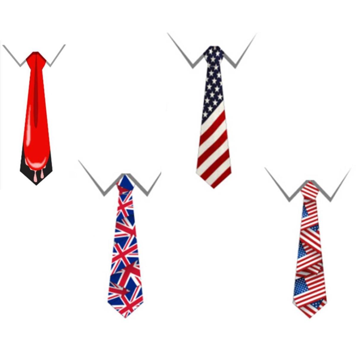Cravate motif drapeau Royaume-Uni - Longueur 38 cm - Différents modèles
