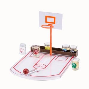 Jeu de basket à boire + 6 verres - 29,5 x 24 x 22 cm - Multicolore