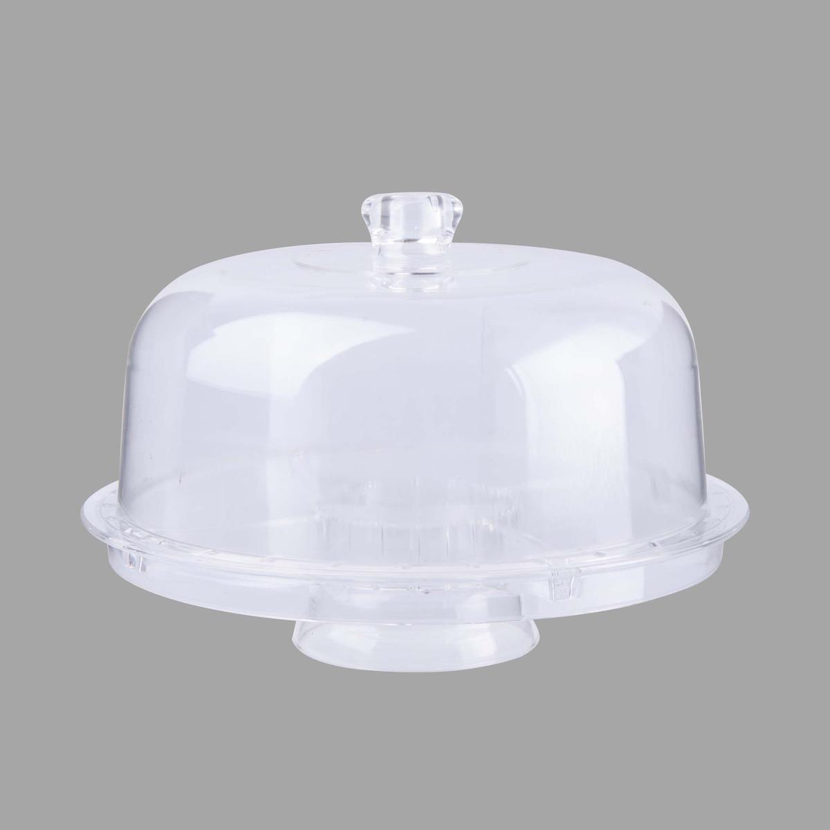 Présentoir à gâteau + cloche - Diamètre 31 x 16 cm - Blanc transparent