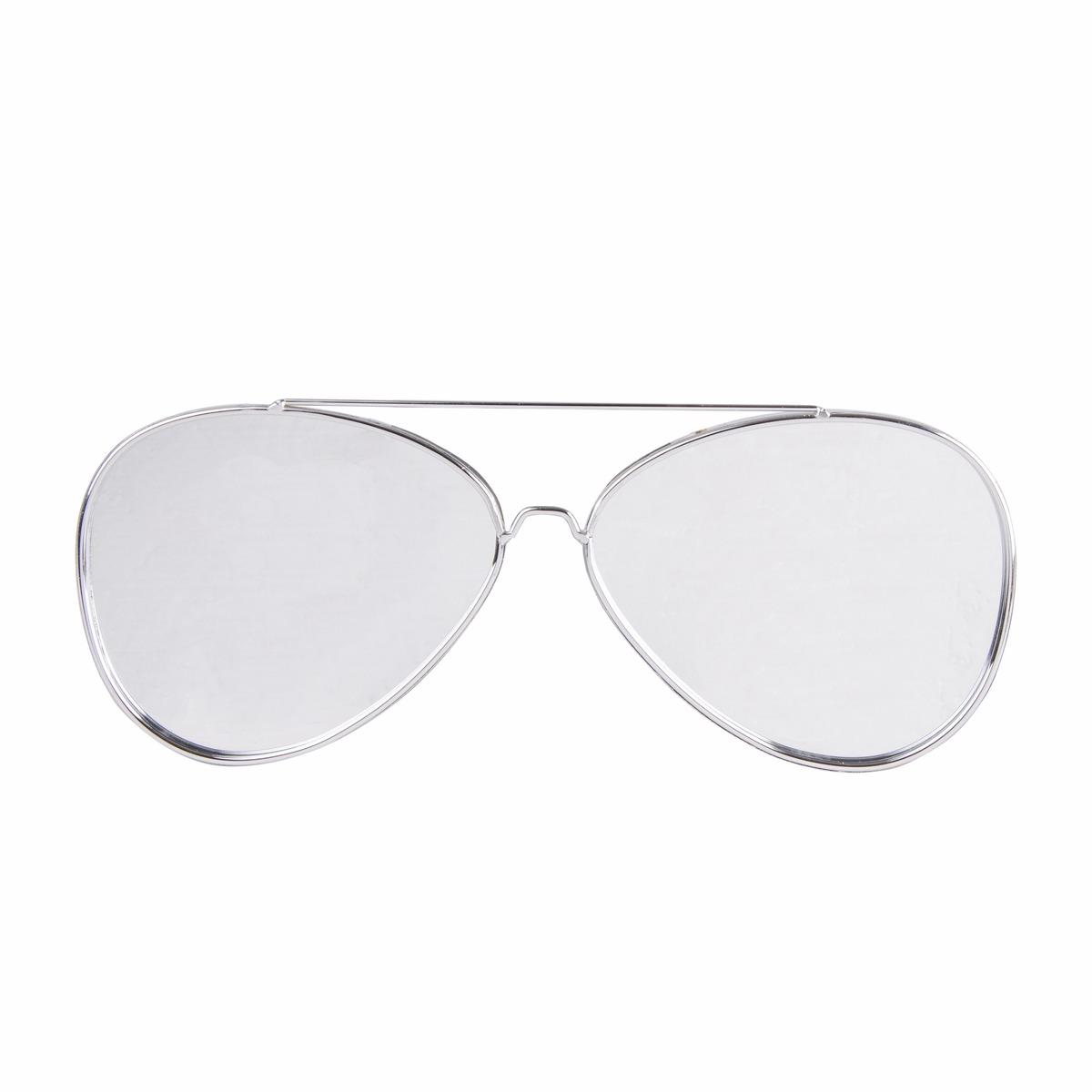 Miroir en forme de lunettes - 40 x 15 cm - Blanc