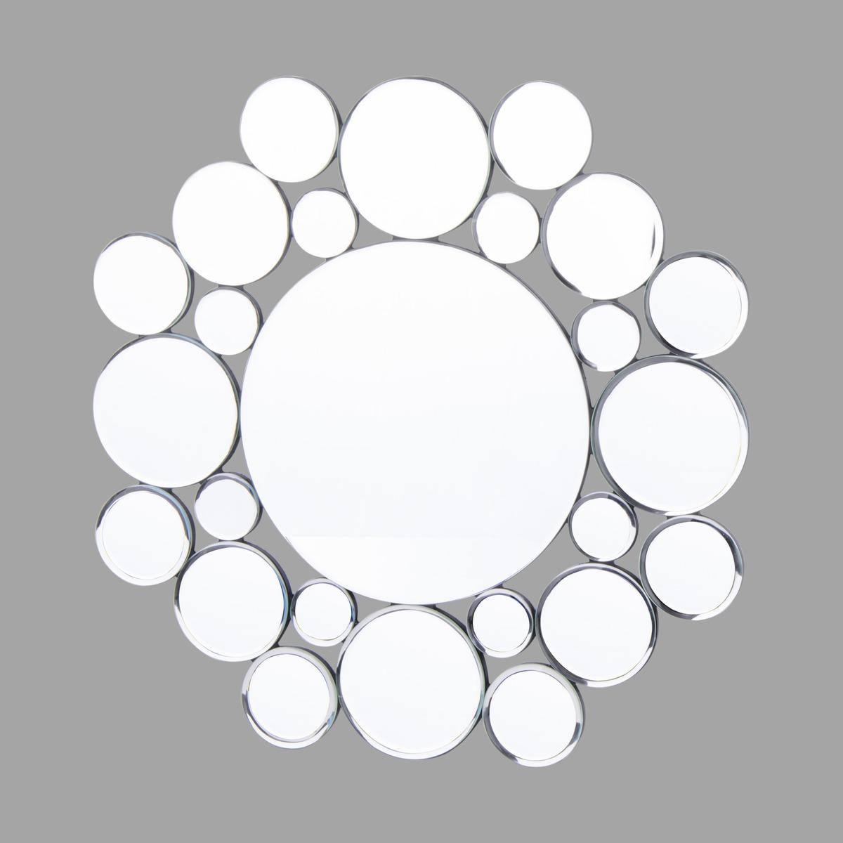 Miroir soleil multi-facettes - 53 x 53 cm - Blanc transparent