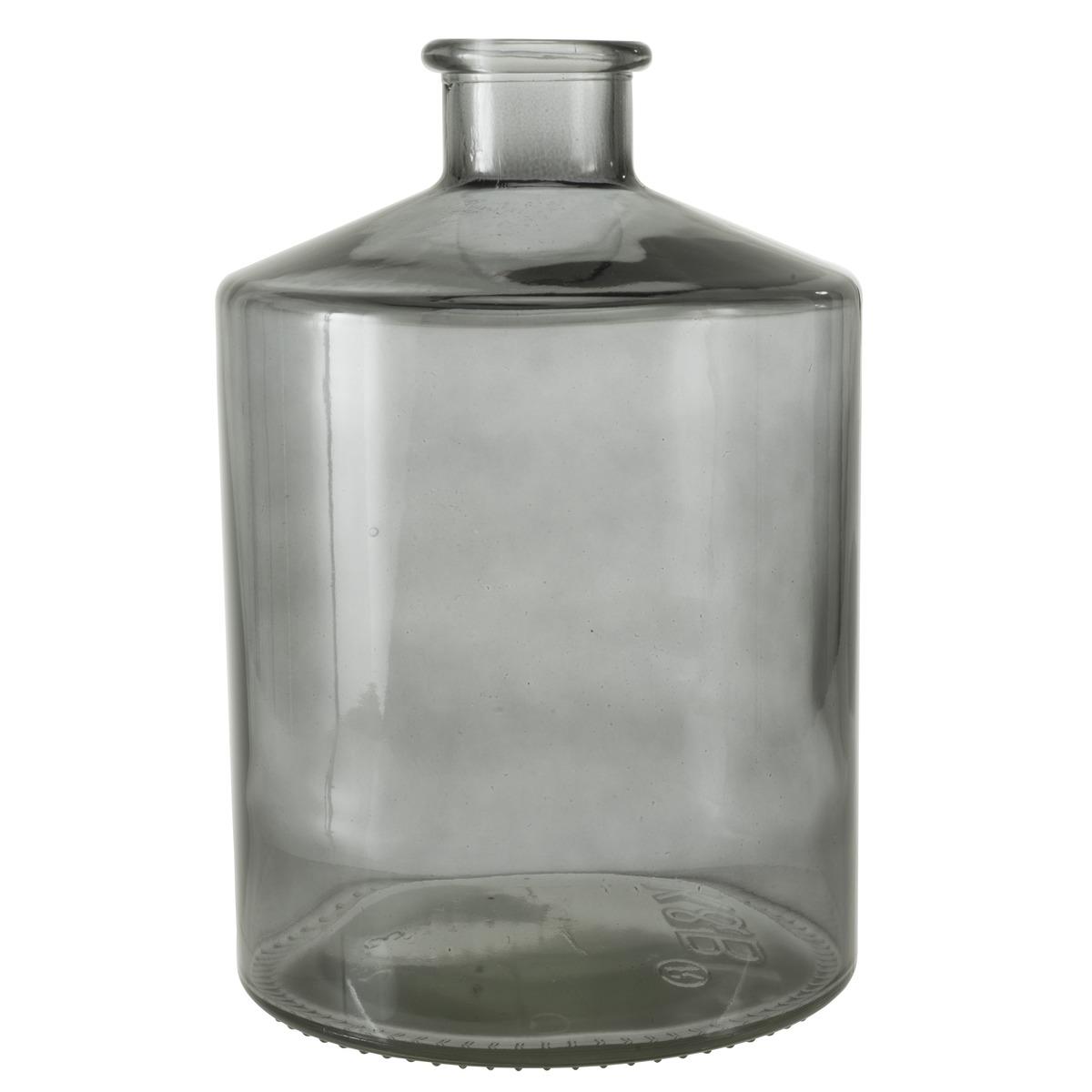 Vase en forme de jarre - 17 x 17 x H 26,5 cm - Gris fumé